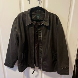 NWOT brown leather jacket